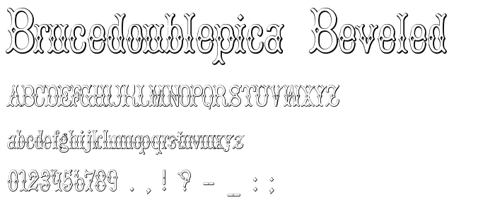 BruceDoublePica Beveled font